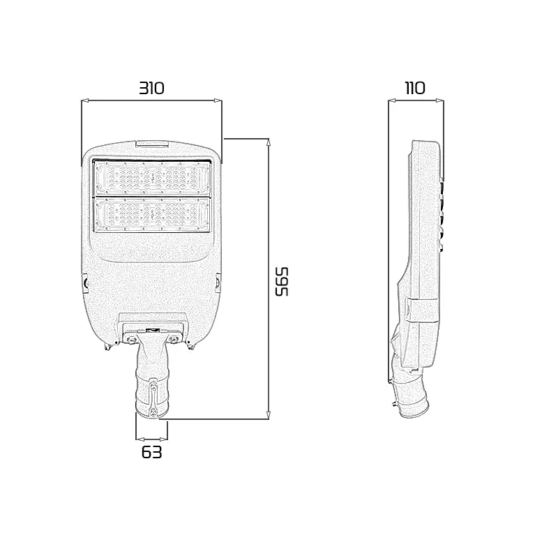 Đèn LED đường phố D02B Module SMD - Công suất 100W - Ảnh 9