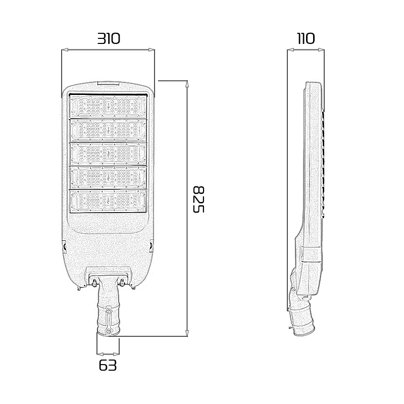 Đèn LED đường phố D02B Module SMD - Công suất 250W - Ảnh 10